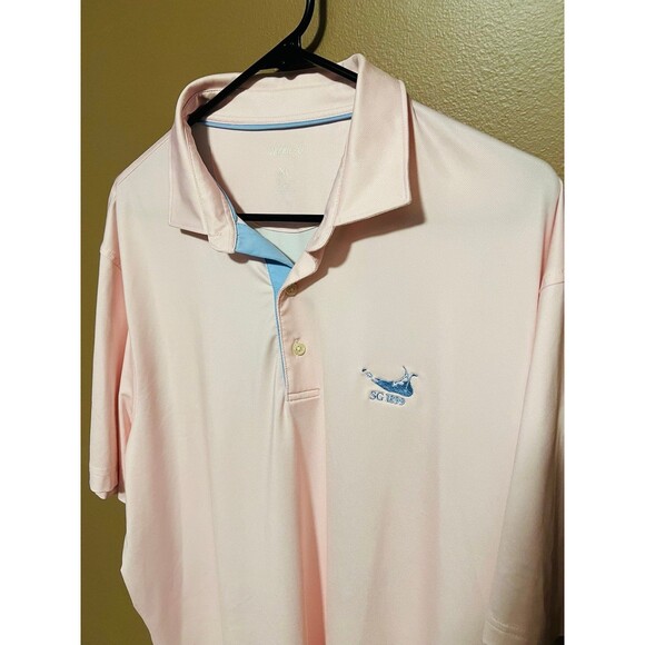 Johnnie O Polo Shirt Mens XL Pink Casual Golf Performance Stretch Lightweight - Picture 3 of 9